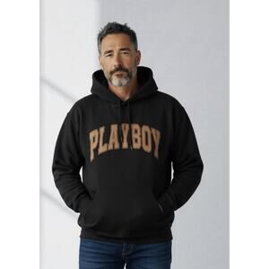 Playboy x Pacsun Oversized Fit Pullover Hoodie In Black Size: L